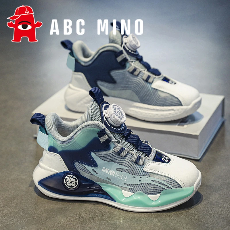 ABC MINO儿童运动鞋秋季新款学生透气网面篮球鞋青少年男孩双十一