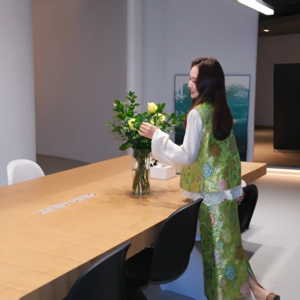 【金喜】绿色妆花云锦牡丹纹中式马甲