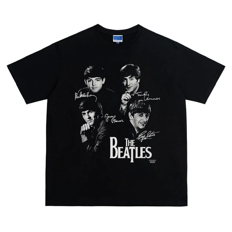 Young Guns披头士乐队The Beatles复古重磅高街宽松大码短袖T恤潮