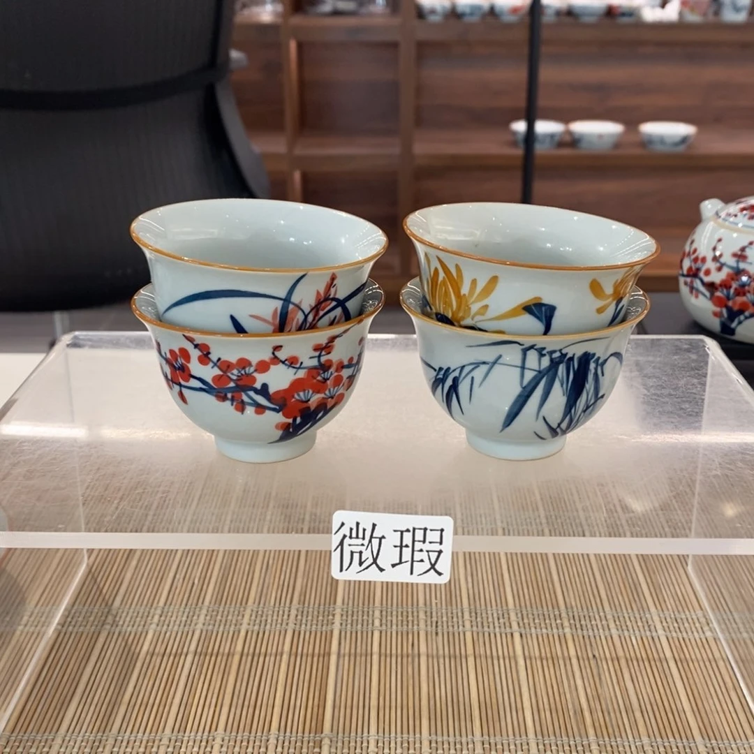 釉下彩老陶泥手工绘制