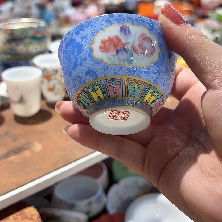 瓷片漂亮的小茶具啊