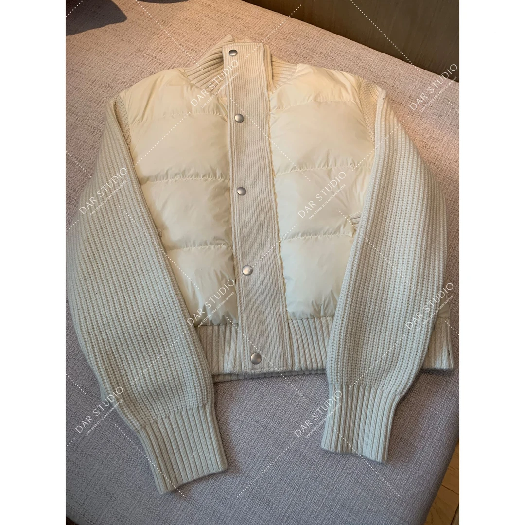 DAR STUDIO 深圳货【简奢优雅】90白鹅绒羊M拼接袖羽绒服88256