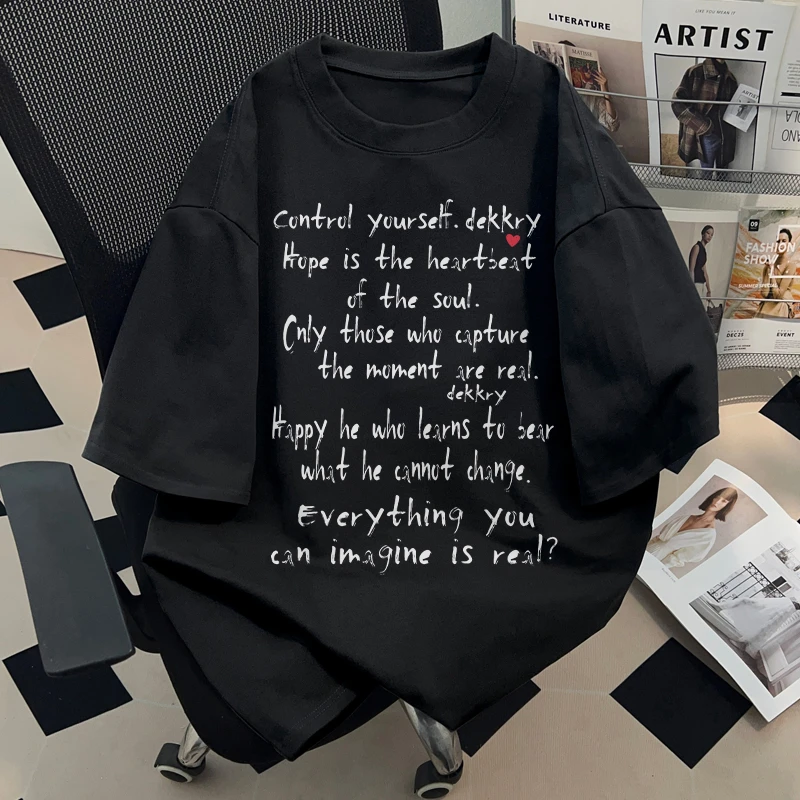 jtrt美式涂鸦字母纯棉短袖T恤男女夏季新款街头休闲半袖情侣上衣