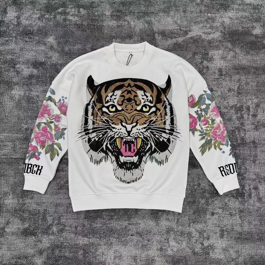 落肩老虎桃花休闲百搭男士潮牌卫衣11818长袖