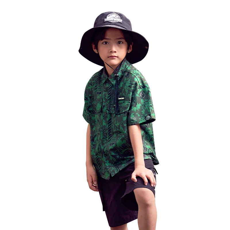 【侏罗纪】户外探险衬衫套装 图纹印花 140cm