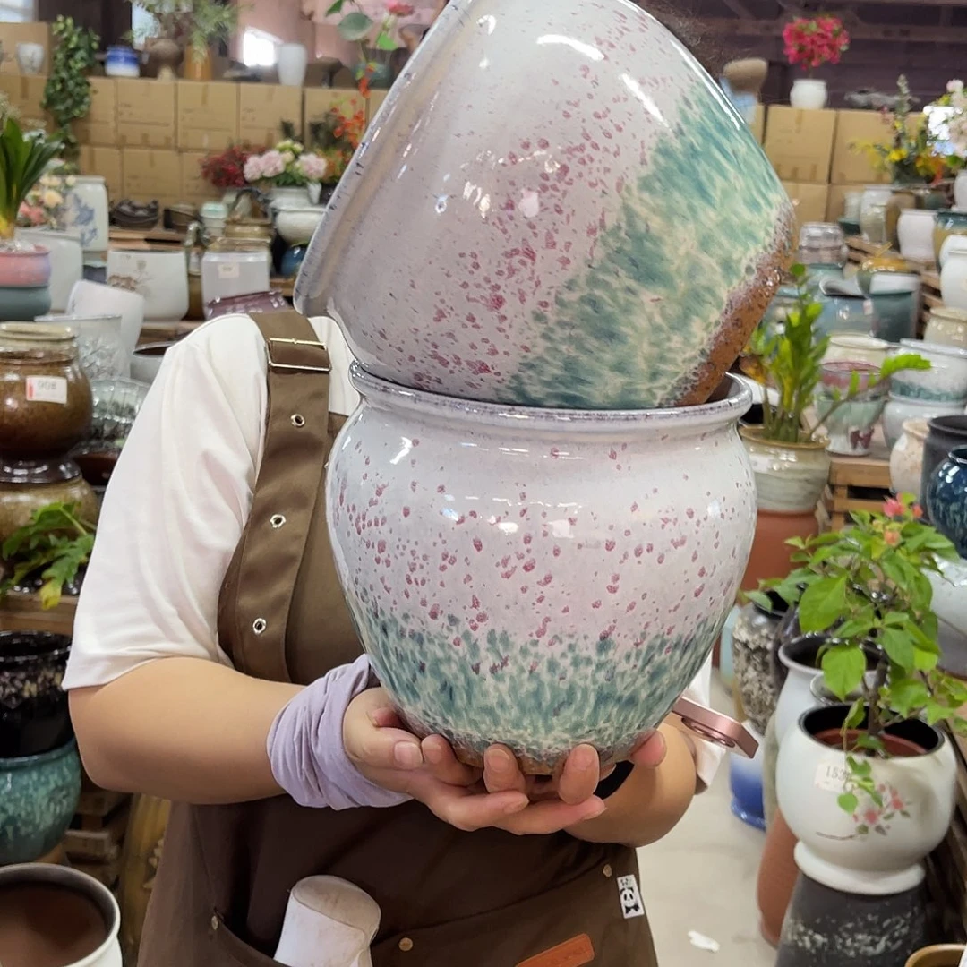 紫砂花盆高度19口径20厘米