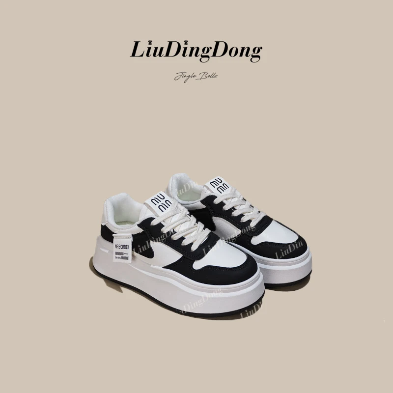 【刘叮咚女鞋】厚底小白鞋板鞋女2024年秋季新款板鞋女软底休闲鞋
