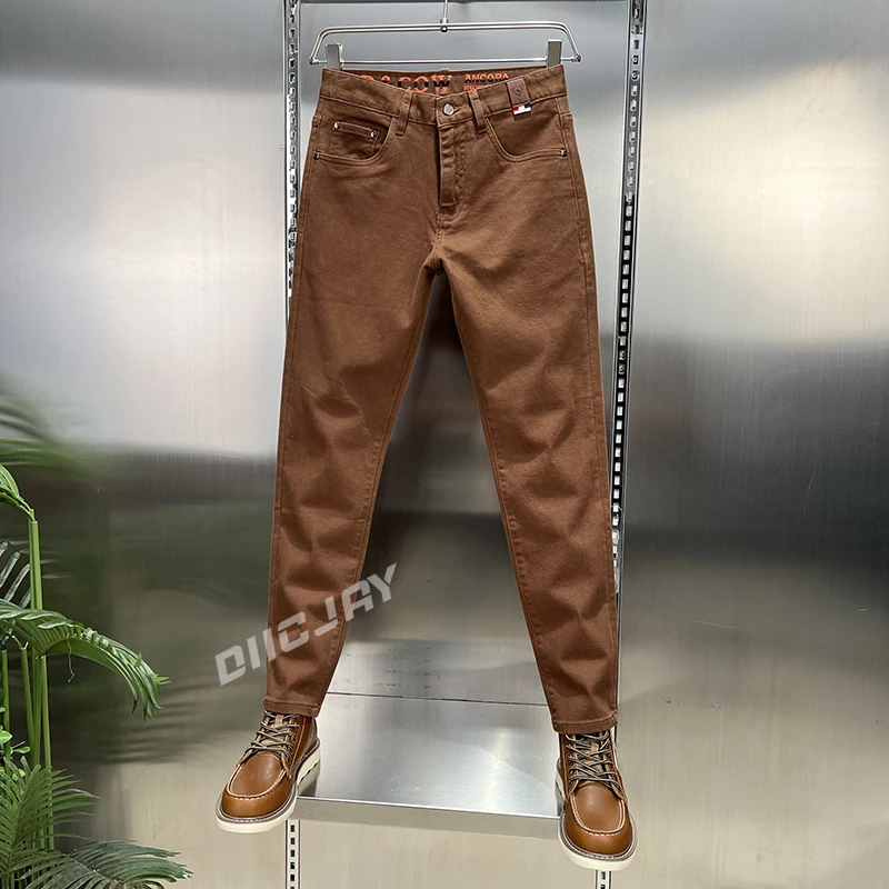 DIIC JAY/狄杰男士牛仔裤秋冬新款修身百搭简约通勤时尚九分裤子