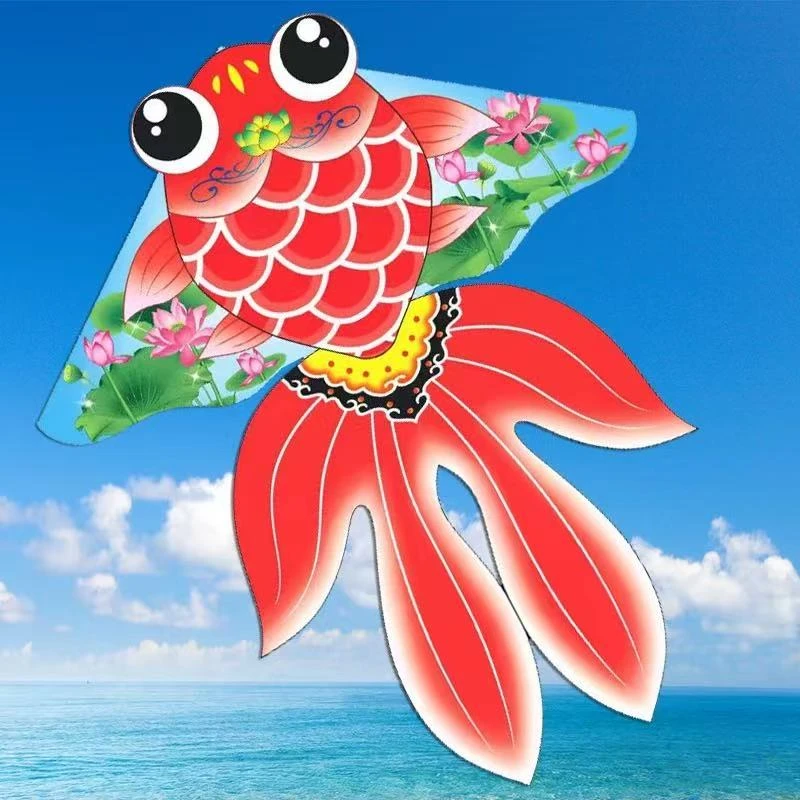 2025新品国风荷花鱼风筝微风易飞初手锦鲤