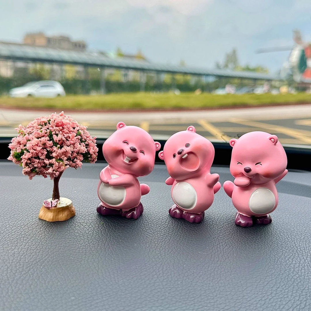 海狸开心日常盲盒小粉狸公仔装扮摆件闺蜜礼物虞书欣同款loopy