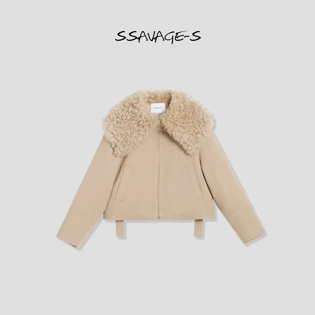 SSAVAGE“落日沙洲”大翻领白鹅绒羽绒外套SS90469