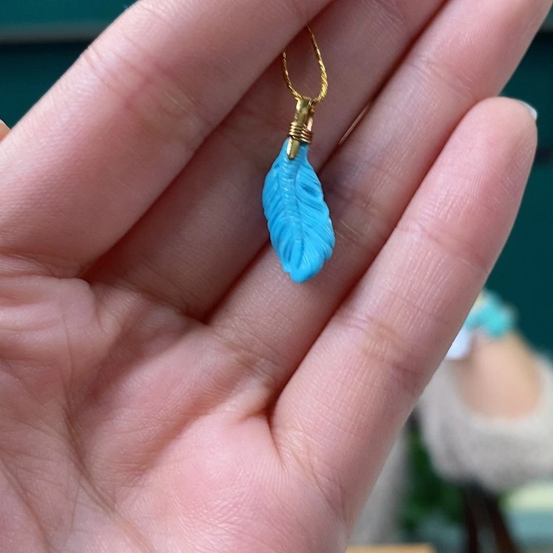 绿松石18K金镶嵌珠宝奇石