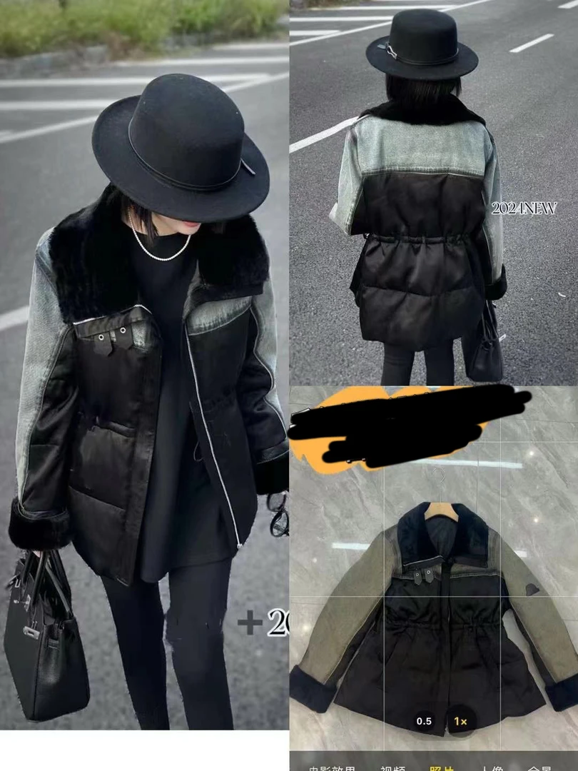 丹丹私服 欧货休闲牛仔拼接外套