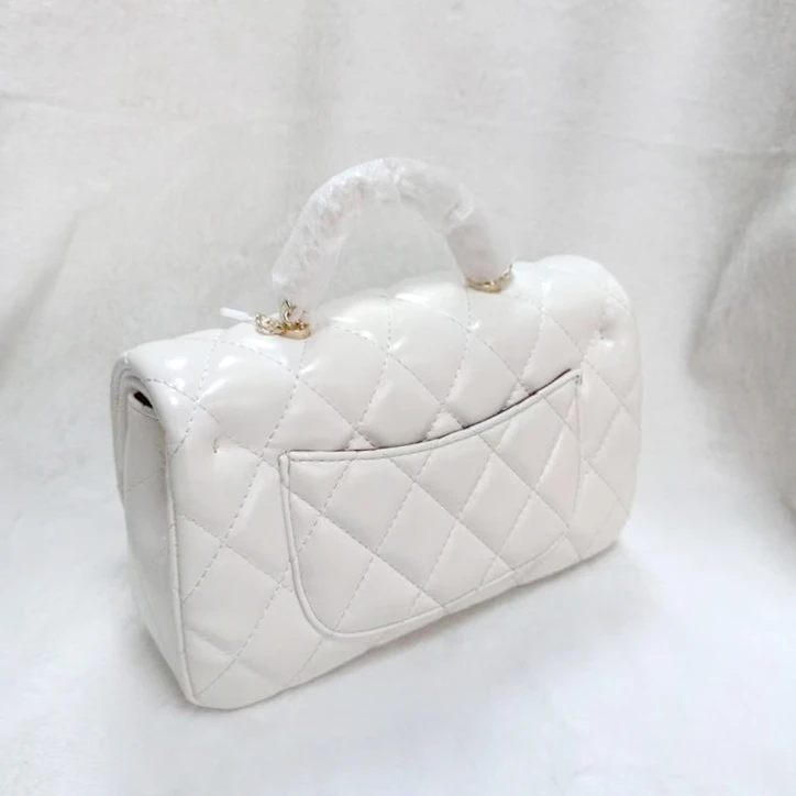 CHENG FENG 2025新款 菱格绣线手提小方包9906白色