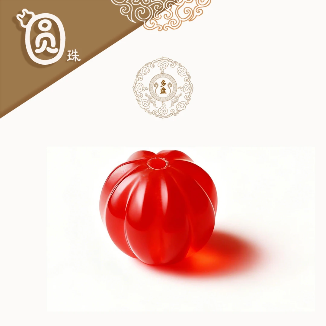 【圆珠】天然大红色老珠南瓜珠顶珠隔珠 个性手串手链穿珠 配饰配件