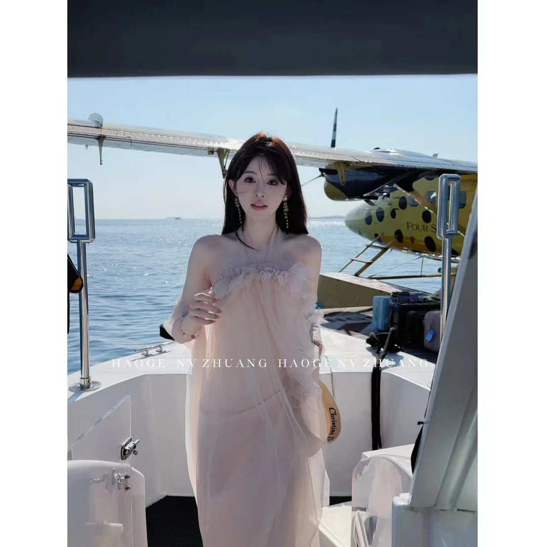 浩哥严选●微醺蜜桃C5SY0179A夏季法式长款甜美设计感显瘦连衣裙预