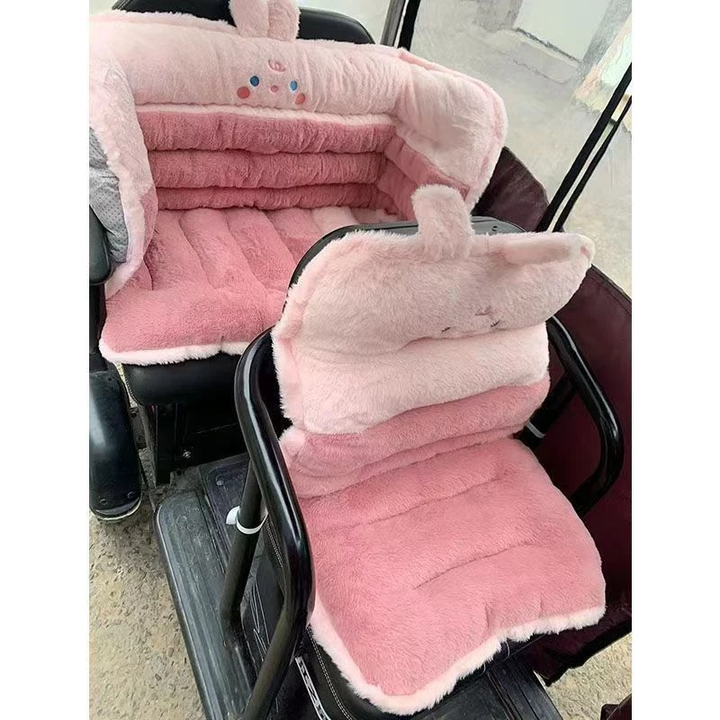 三轮车靠背垫一体后排包围防寒冬季汽车保暖车用通用毛绒坐垫车载