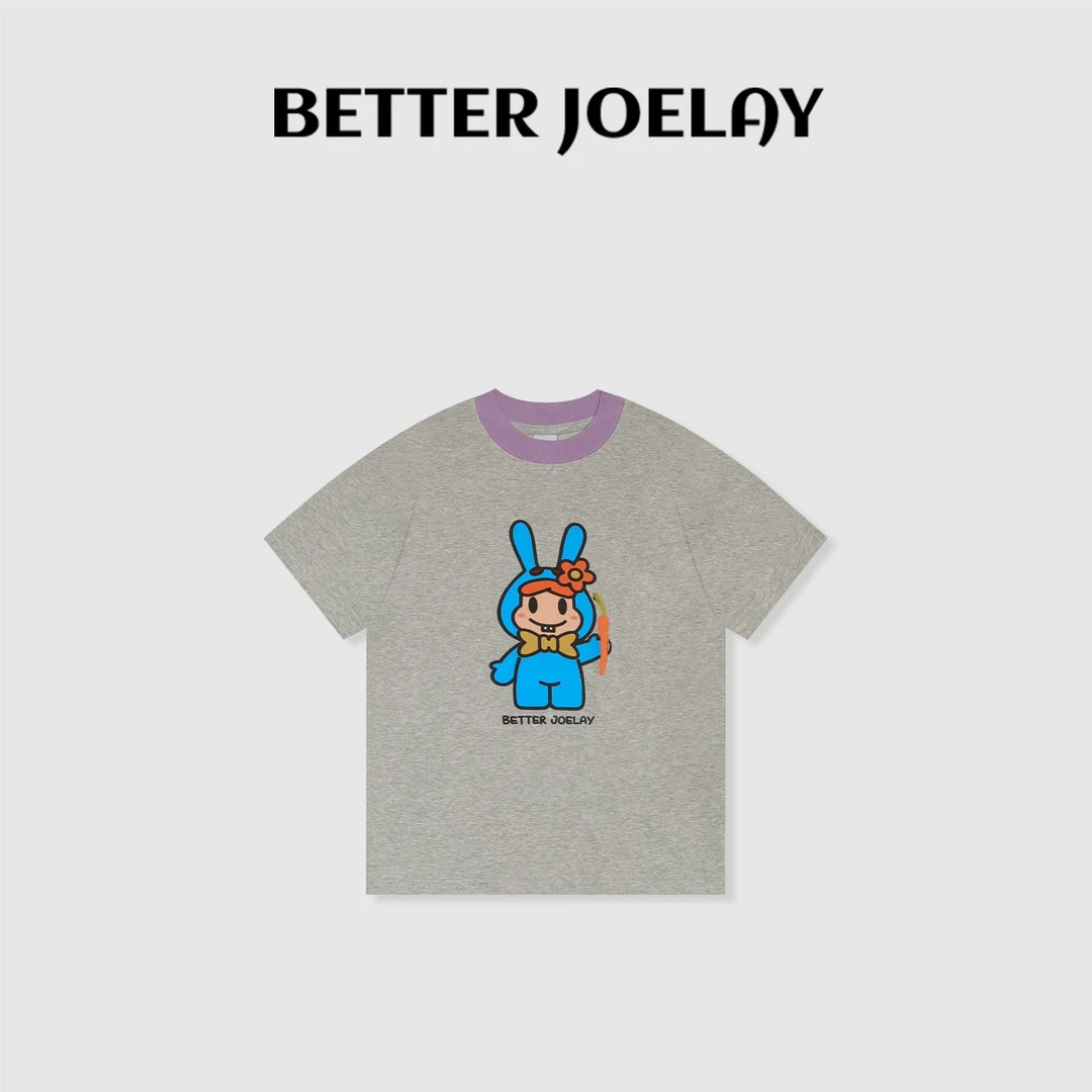 BETTER JOELAY -小版【兔兔辅食】百搭时尚微宽松短袖T恤ZZ3846