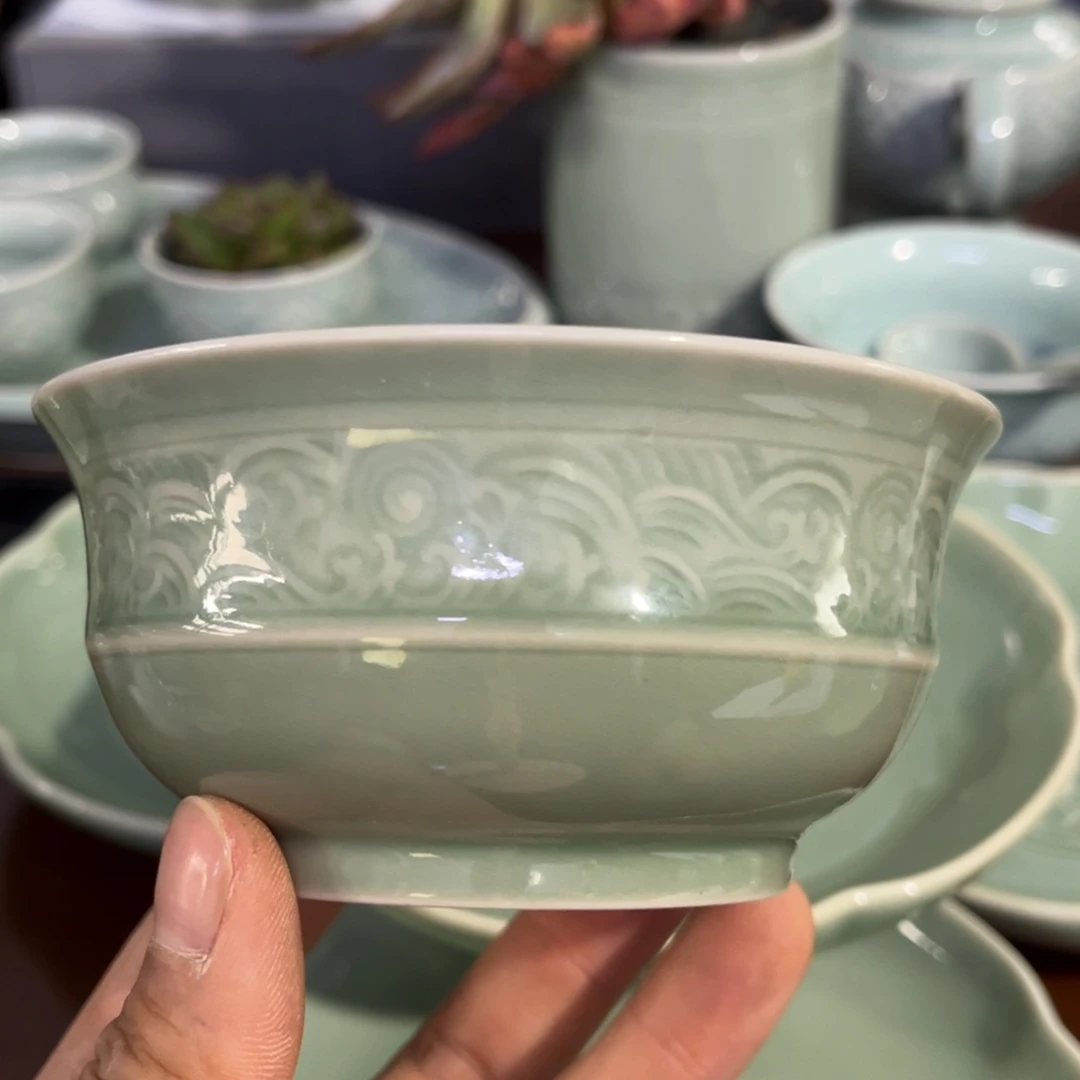 瓷瑕疵 4.5 英寸海浪碗 1 只