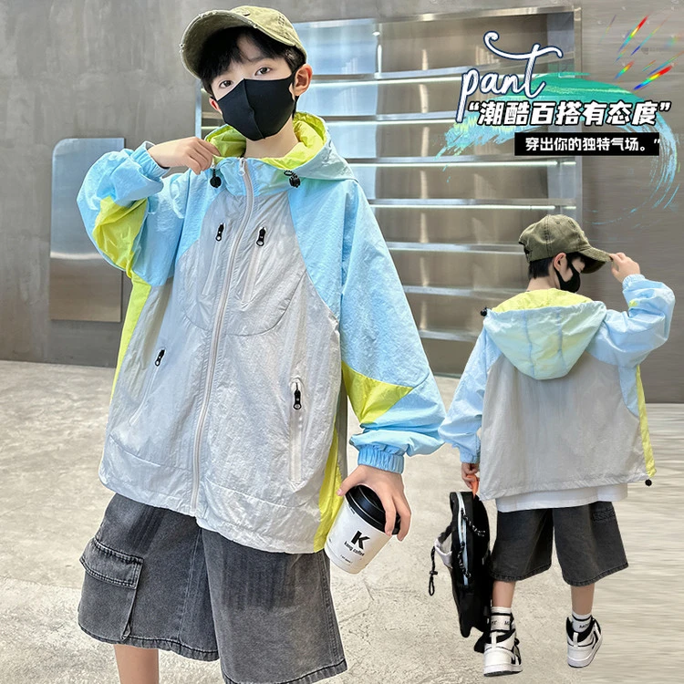 男童夏装防晒衣轻薄款2025新款中大儿童男孩防晒服炸街帅气夏款