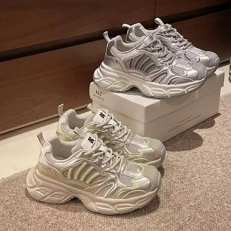 2511 厚底老爹鞋女2025新款春季百搭增高休闲运动显脚小跑步鞋女