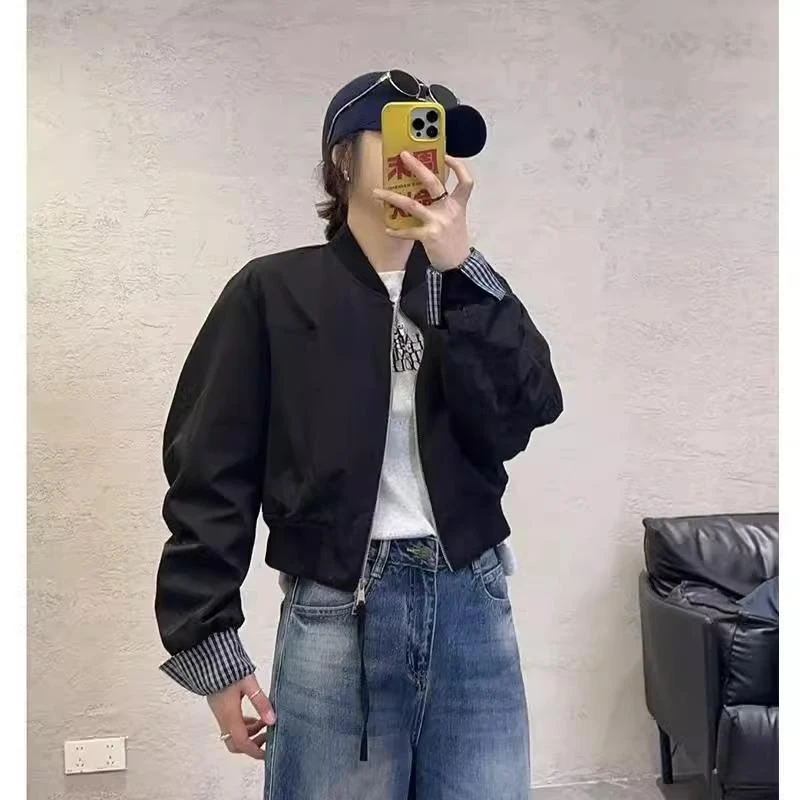 欧货时尚短款棒球服外套女2025年春秋新款韩系高级感休闲百搭夹克