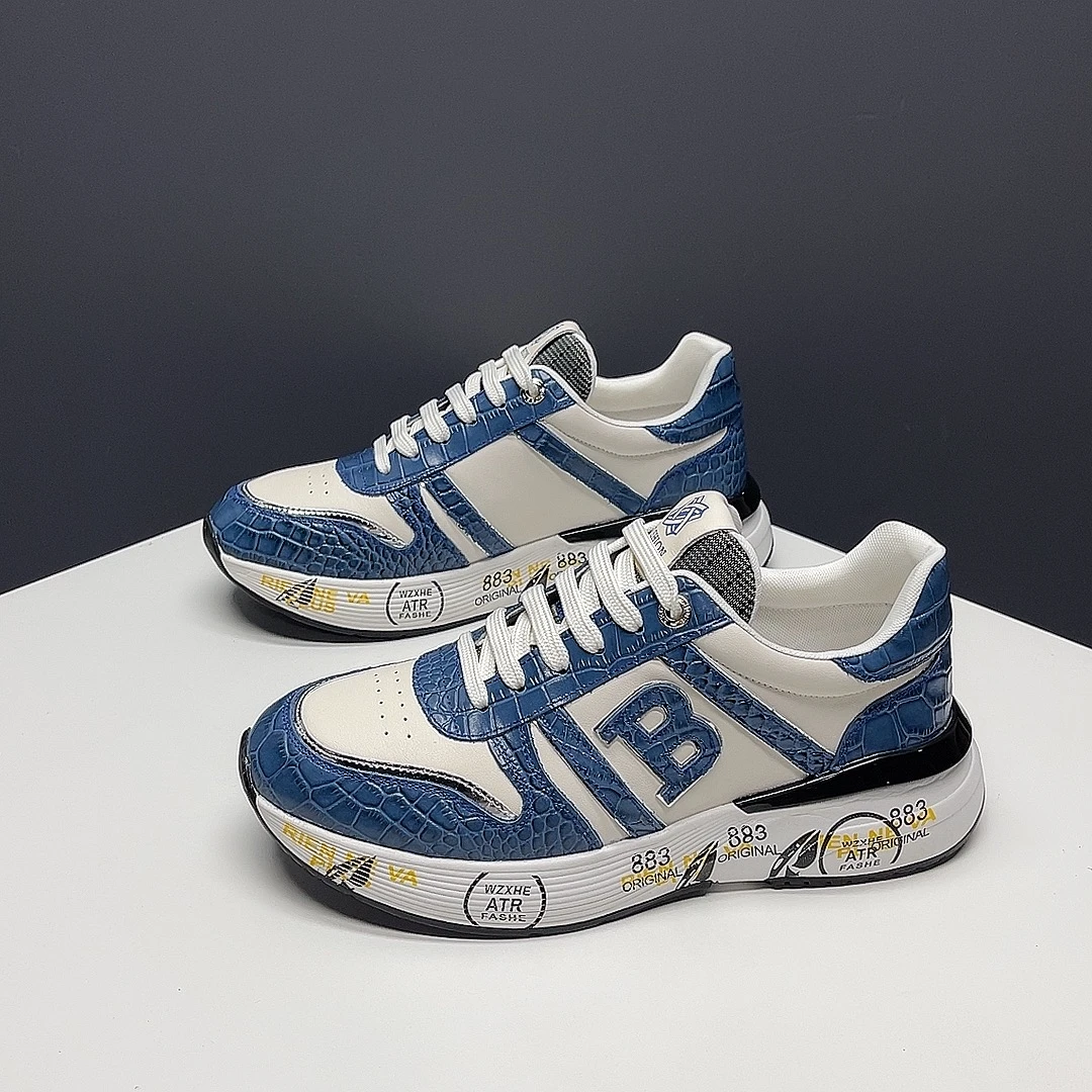 网红款厚底鞋2025新款鞋子男真皮休闲运动鞋男款轻便透气款潮鞋男