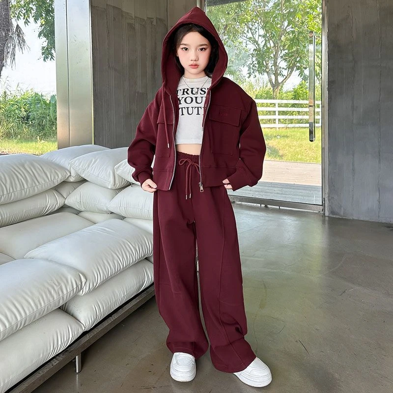 女童春装套装2025新款儿童洋气韩系穿搭大童运动春秋款休闲两件套