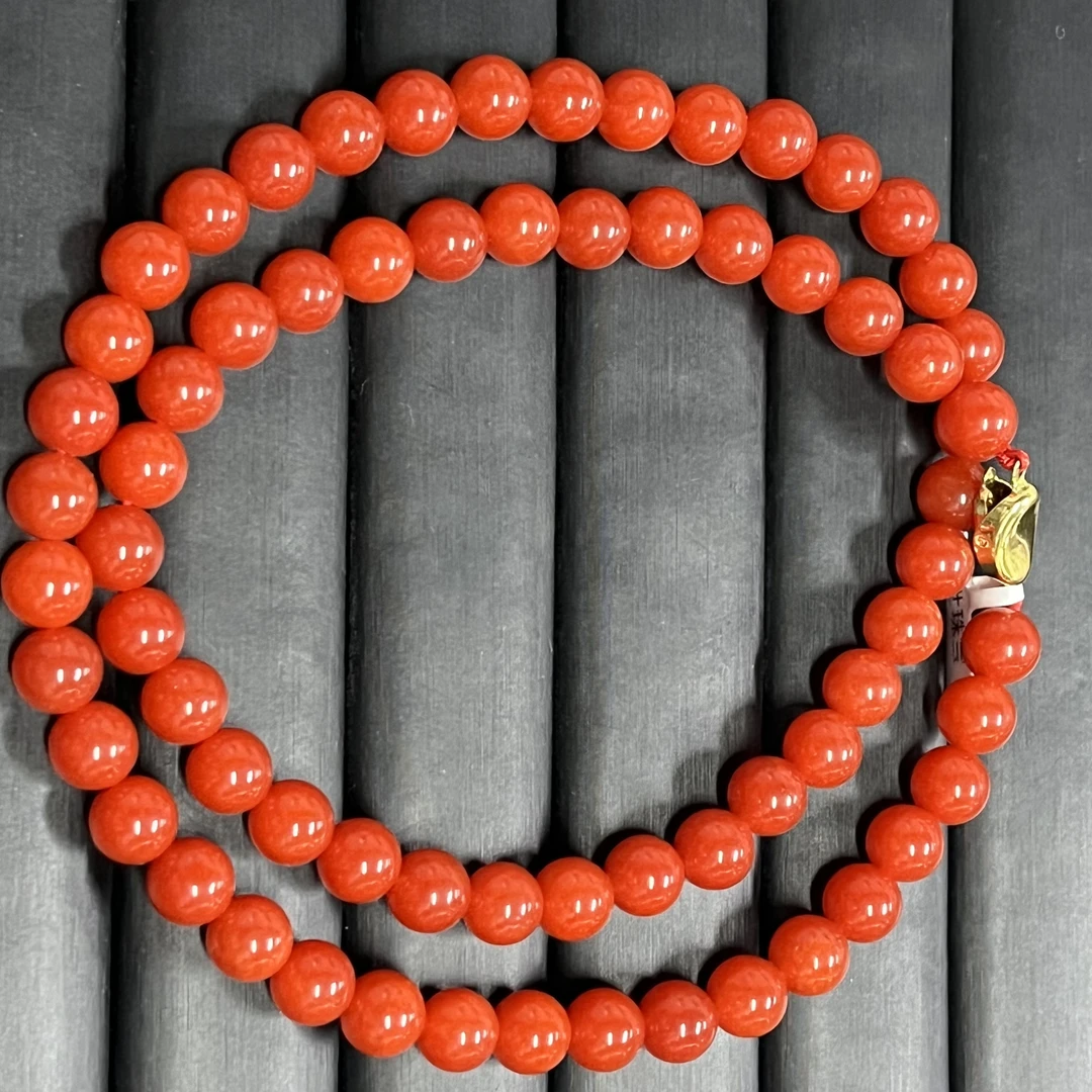 手链 红色圆珠项链饰品