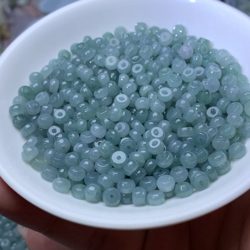 【闪购商品】未镶嵌手链翡翠卡3乘5冰蓝水算盘100颗