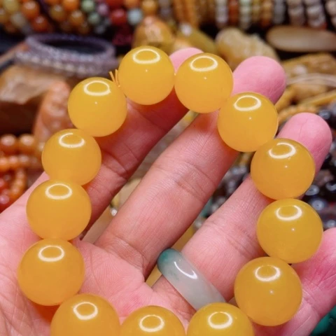 用***6石英质玉（非洲翠）手链合金