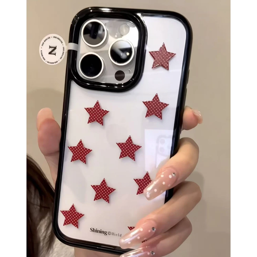 波点红星适用苹果17手机壳13/14ProMax卡通iPhone16/INS风17P