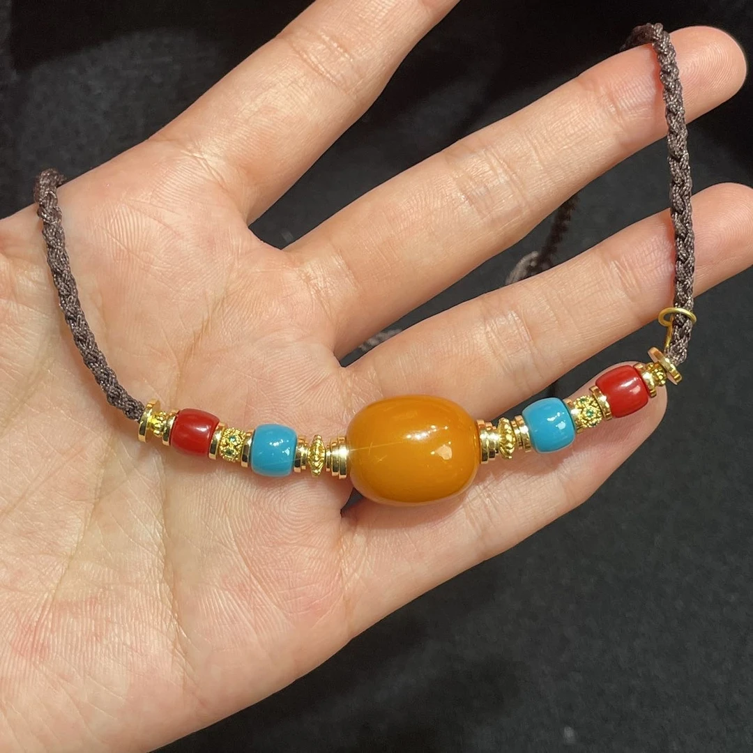 【地主专属】2 G29354-蜜蜡锁骨链-多样性发其一-尺寸15mm