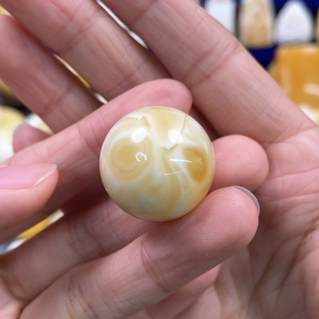 蜜蜡裸石未镶嵌琥珀蜜蜡珠子卡23.3mm