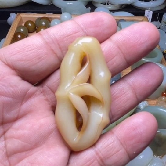 吊坠(不含链)未镶嵌和田玉四*草