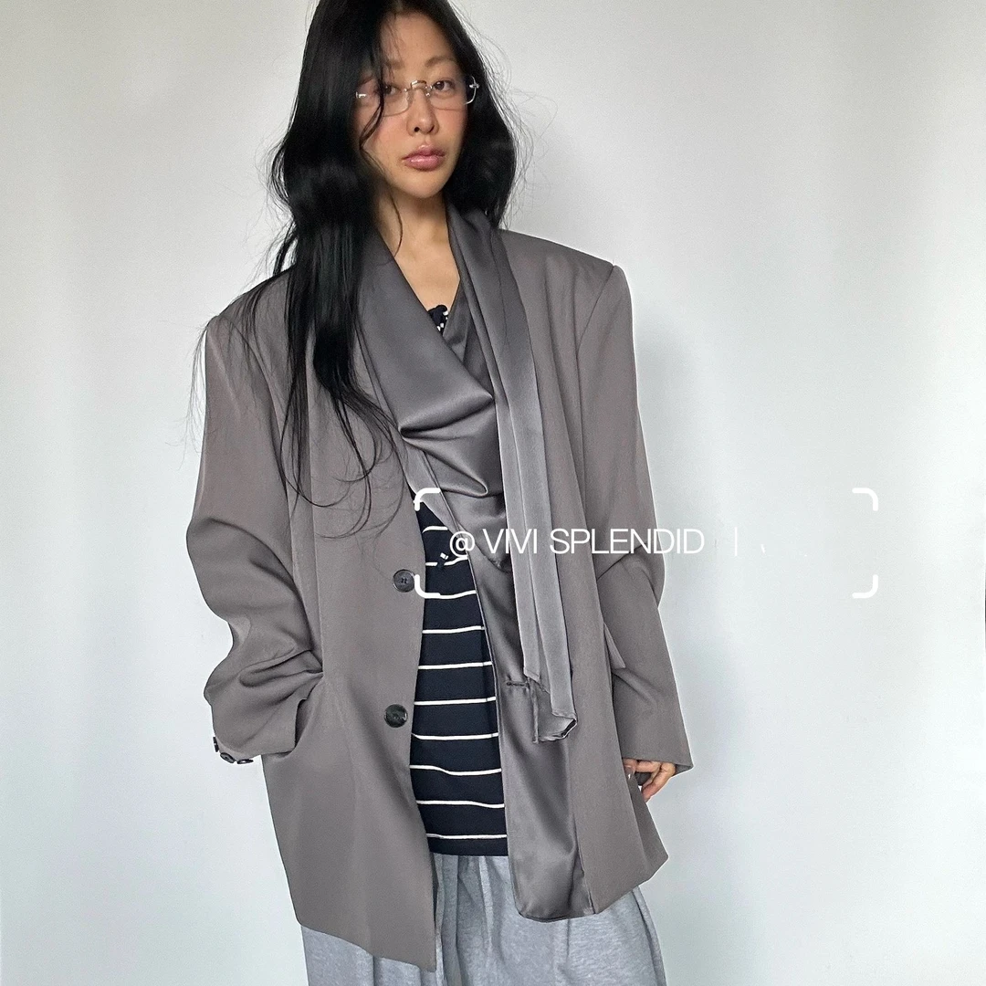 VIVISPLENDID19695#(定制款NO退NO换)小众设计师款拼接西装