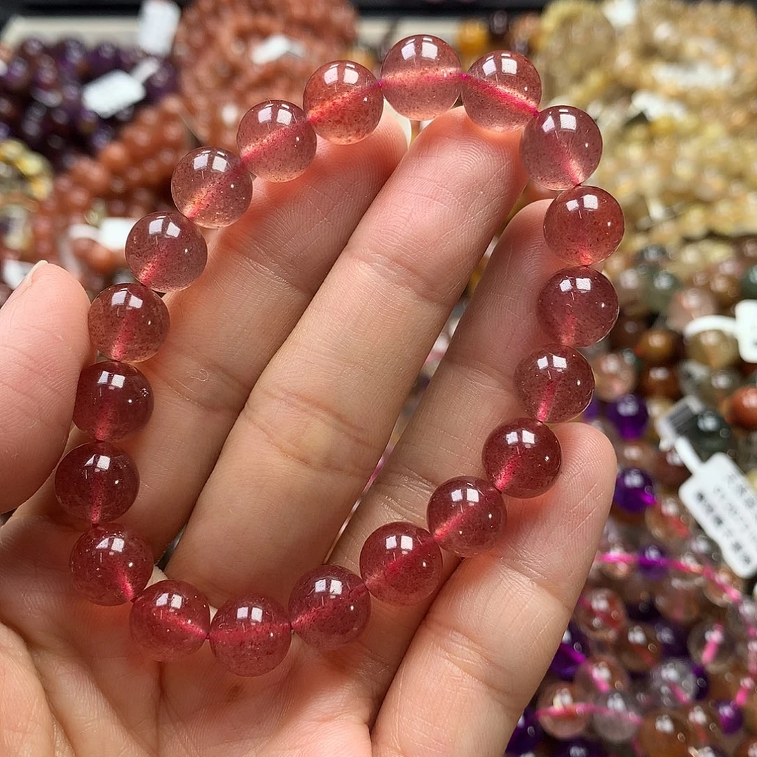 手链水晶未镶嵌草莓晶9+mm