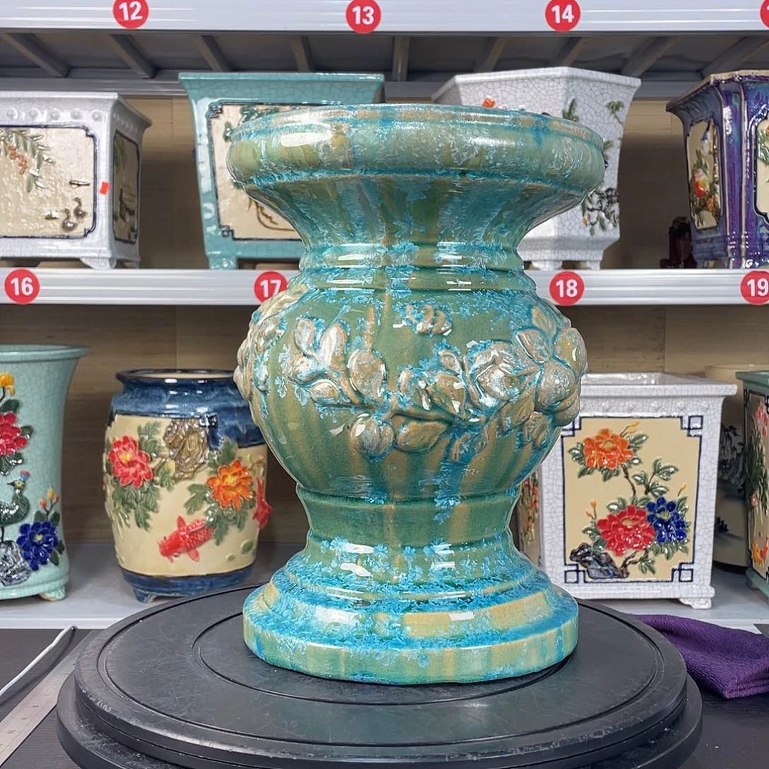 瑞**飞微瑕漏正宗岭南石湾盆