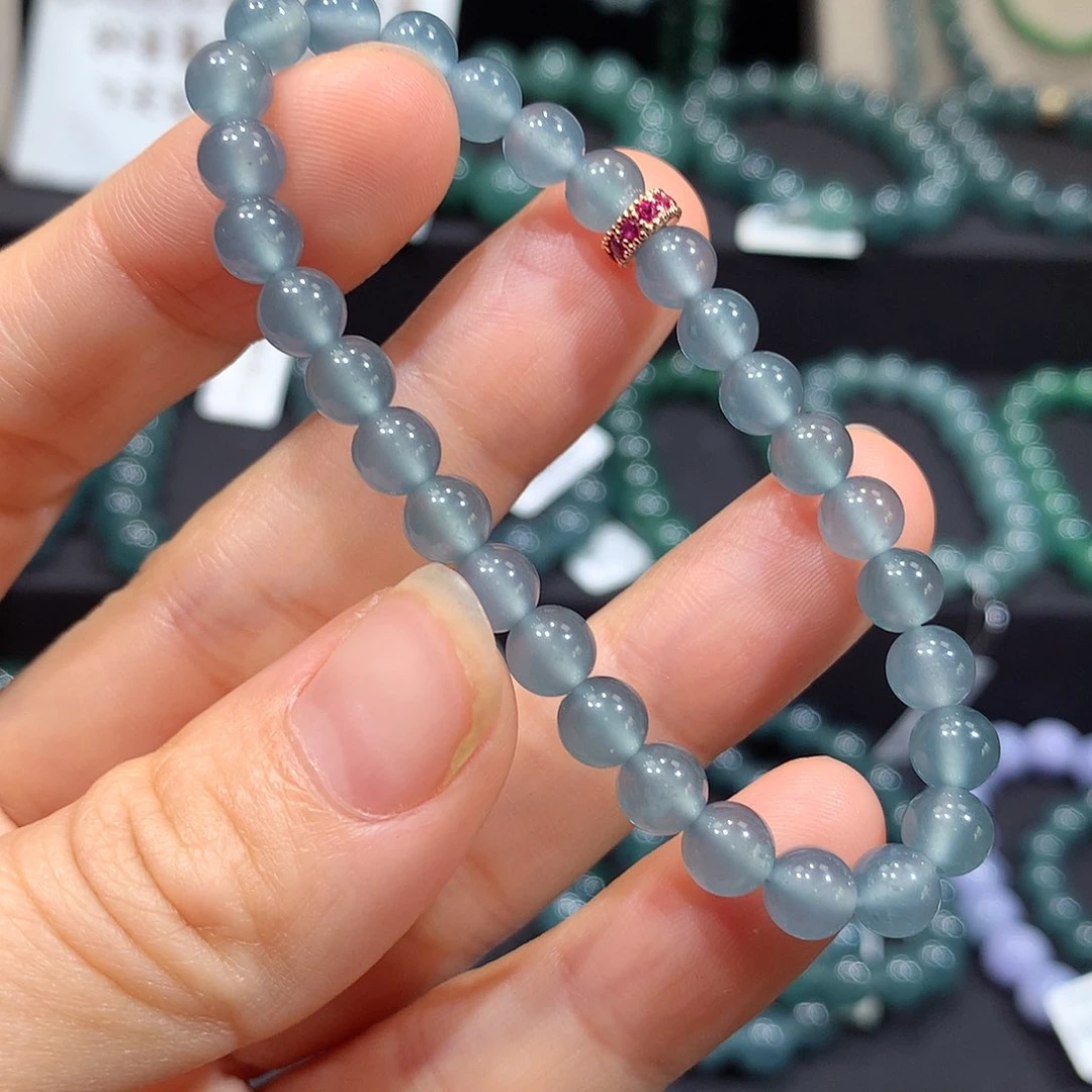 未镶嵌手链翡翠大***酱天然a货翡翠手串