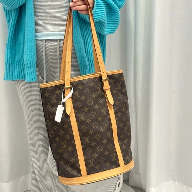 95新 LouisVuitton/路易威登 老花大水桶单肩包/香香