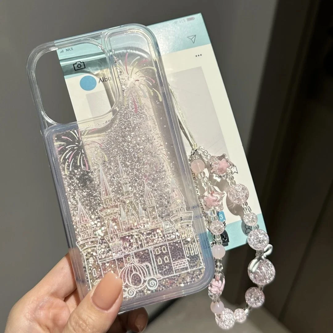 仙女流沙烟花城堡适用苹果16promax手机壳iPhone15/14/13新款12软