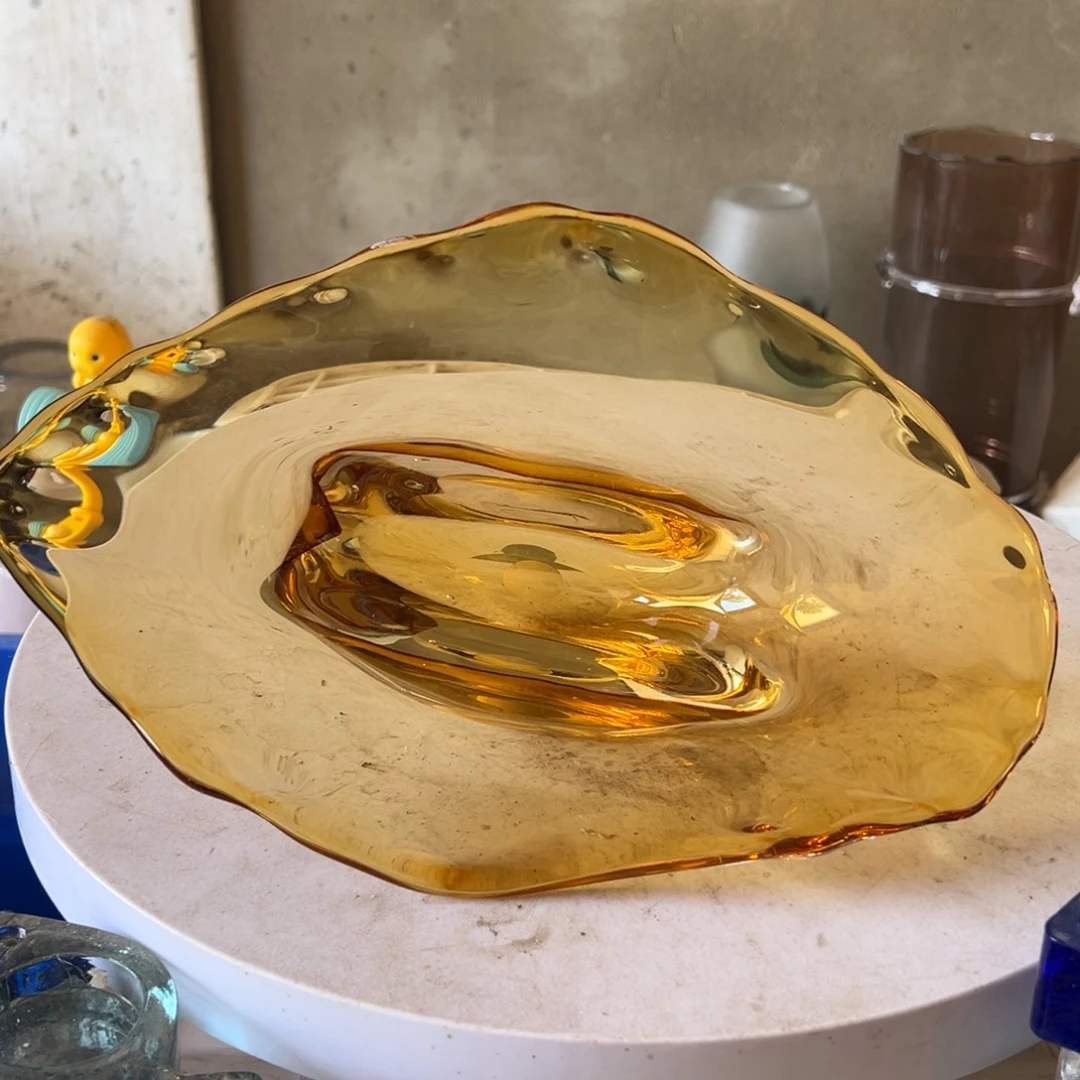 弘扬琉璃花器微瑕长30