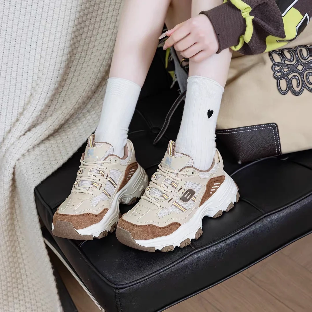 时尚女款复古老爹鞋超火2025年厚底松糕百搭休闲运动鞋爆款女鞋