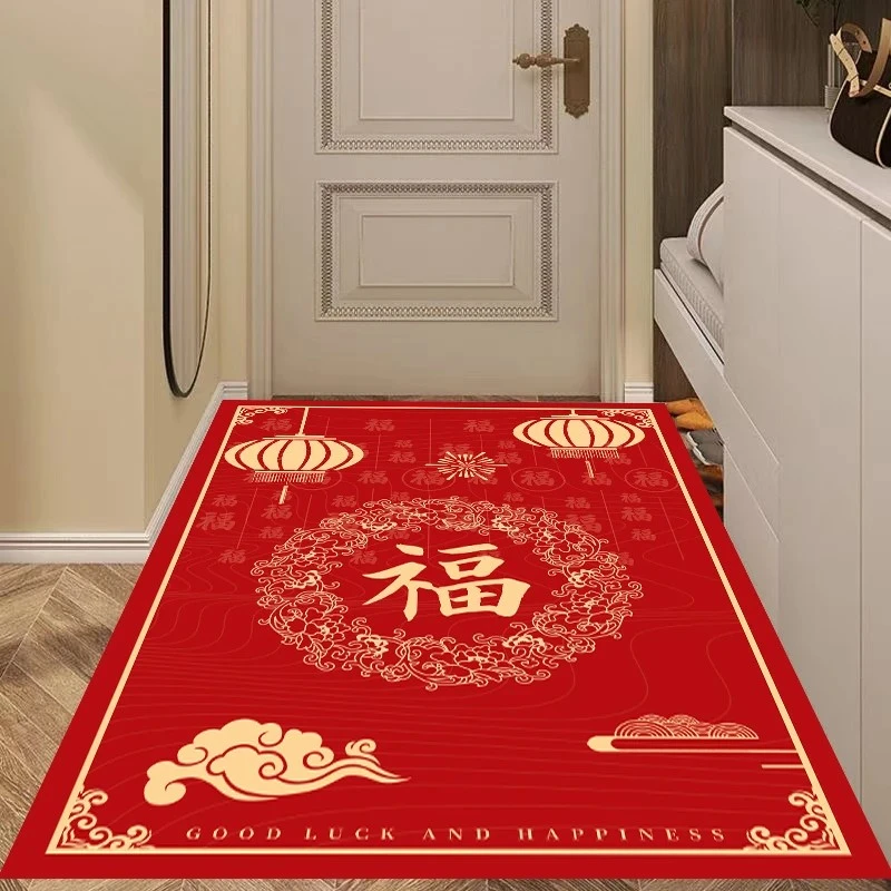 C098【100*160cm】硅藻泥入户门喜庆玄关厨房浴室防滑免洗地毯地垫