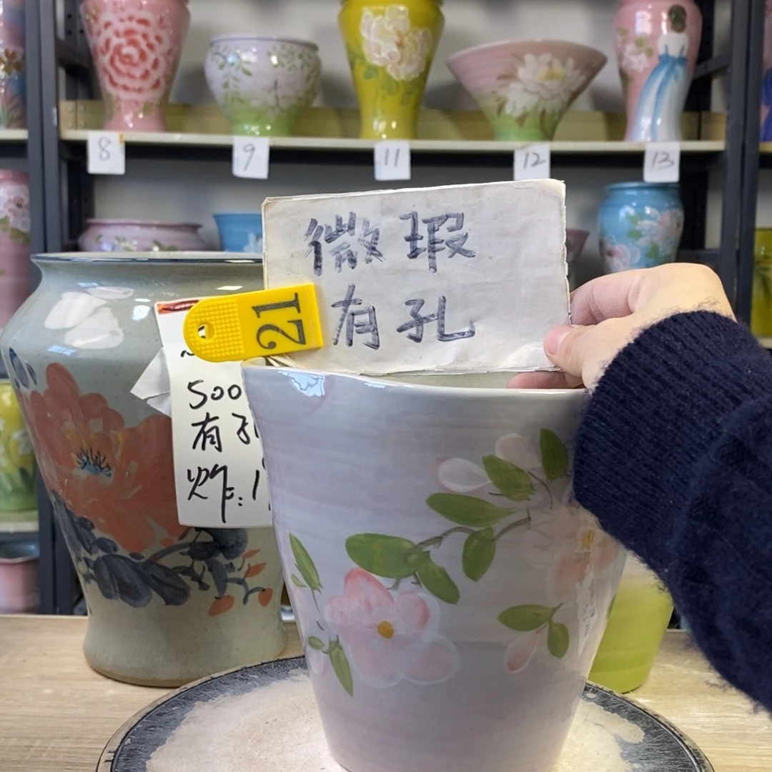 景德镇手工手绘陶瓷花盆