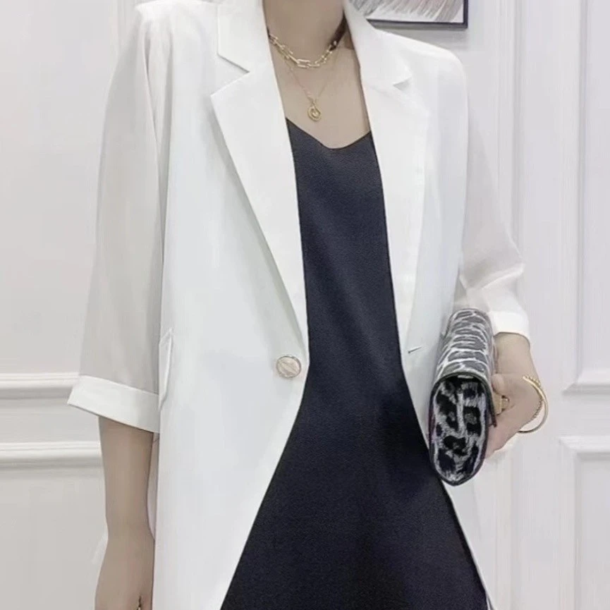 加大码显瘦新款百搭时尚薄款西服