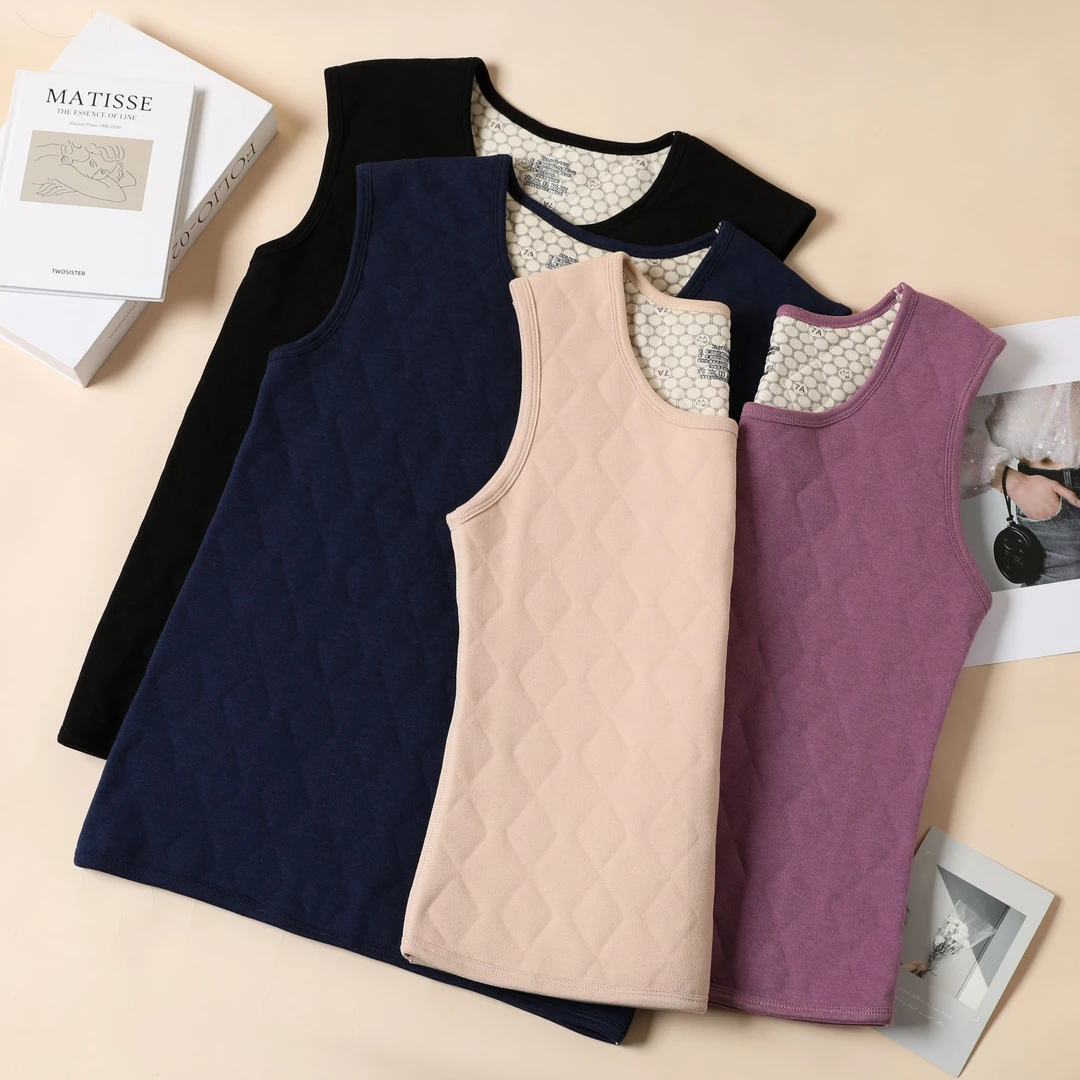 雪中飞保暖背心男女无痕德绒加绒加厚马甲背心