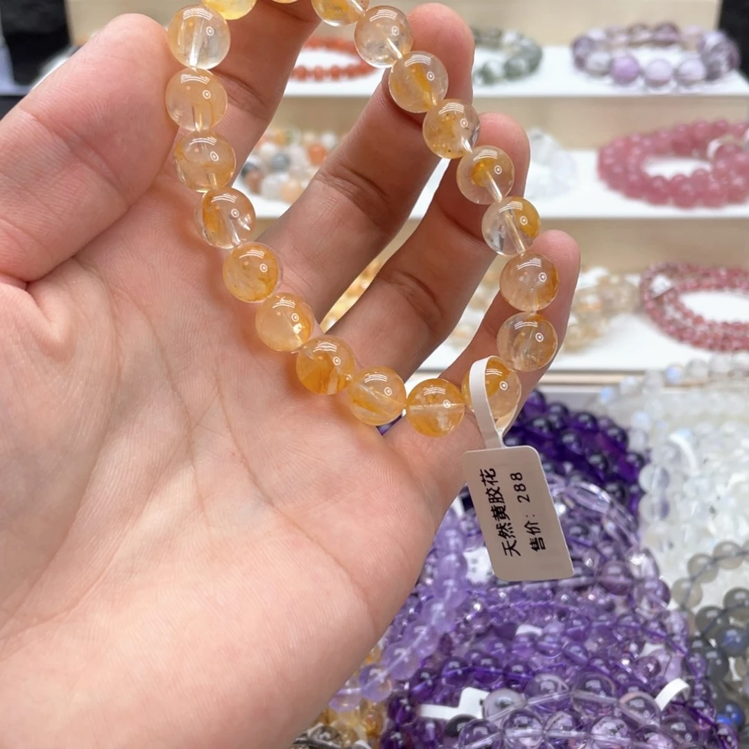 水晶手链未镶嵌胶花水晶10