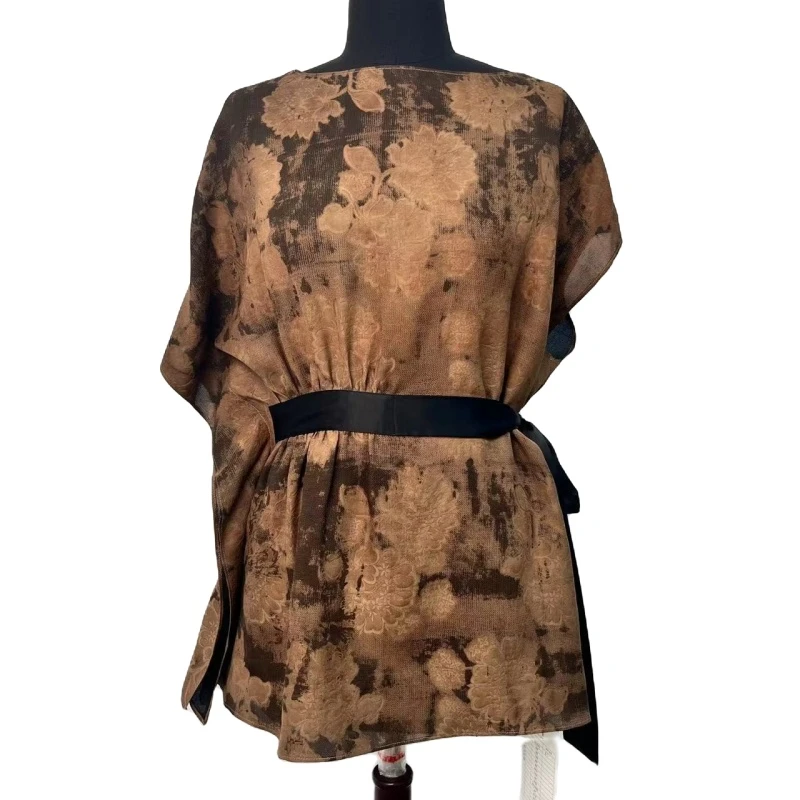 LN重磅水墨画新款香云纱新中式国风气质上衣开衫 2069-2