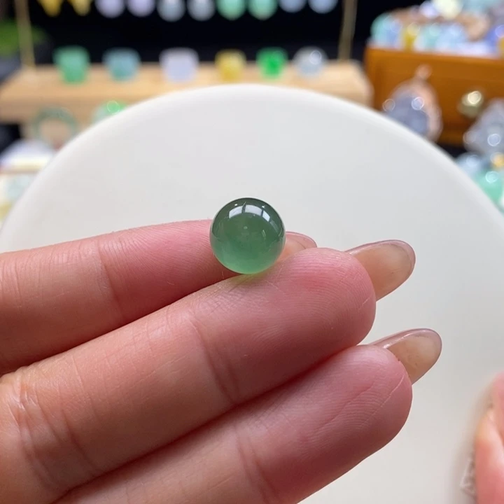 翡翠吊坠(不含链)未镶嵌翡翠冰深翠绿珠卡10.2m